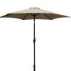 8.8 feet Outdoor Aluminum Patio Umbrella, Patio Umbrella, Market Umbrella with 33 pounds Round Resin Umbrella Base, Push Button Tilt and Crank lift