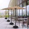 7.5ft Patio Outdoor Table Market Yard Umbrella with Push Button Tilt/Crank, 6 Sturdy Ribs for Garden, Deck, Backyard, Pool, Tan