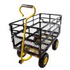 Wagon Cart Garden cart trucks make it easier to transport firewood Yellow+Black