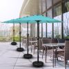 7.5ft Patio Outdoor Table Market Yard Umbrella with Push Button Tilt/Crank, 6 Sturdy Ribs for Garden, Deck, Backyard, Pool, Turquoise