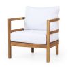 Outdoor Acacia Wood Patio Club Chair, Wood Patio Furniture,Waterproof Thick Cushion Deep Seating for Porch, Garden, Backyard, Balcony