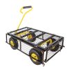 Wagon Cart Garden cart trucks make it easier to transport firewood Yellow+Black