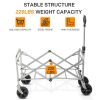 29"*13"*18" 100kg 600d Oxford Cloth Steel Frame Flat Folding Style Black Cloth Silver Frame Garden Folding Cart