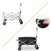 29"*13"*18" 100kg 600d Oxford Cloth Steel Frame Flat Folding Style Black Cloth Silver Frame Garden Folding Cart