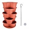 5 Tier Vertical Stackable Planter Garden Tower Stackable Planter Outdoor Gardening Pots for Strawberries Flowers Herbs Vegetables