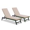 2PCS Set Outdoor Lounge Chair Cushion Replacement Patio Funiture Seat Cushion Chaise Lounge Cushion