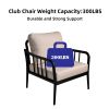 3PC Outdoor Aluminum Patio Furniture Chaise Lounge Set, 2 Chaise & 1 End Table with Modern Tapered Feet