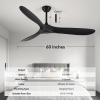 60 inch Ceiling Fan with Remote Control - Timed Lighting, Reversible Airflow and Quiet Operation for Living Room & Bedroom & Outdoor