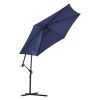 10ft Cantilever Patio Umbrella, Offset Hanging Outdoor Table Umbrella with Tilt Crank, 6 Sturdy Ribs, UV 50+ Protection Sun Shade for Market, Garden