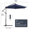 10ft Cantilever Patio Umbrella, Offset Hanging Outdoor Table Umbrella with Tilt Crank, 6 Sturdy Ribs, UV 50+ Protection Sun Shade for Market, Garden