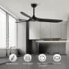 60 inch Ceiling Fan with Remote Control - Timed Lighting, Reversible Airflow and Quiet Operation for Living Room & Bedroom & Outdoor