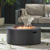 32" Patio 40,000 BTU Round Iron Propane Fire Pit, Dark Grey (Tank Cover not Included)