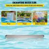 VEVOR Pool Fountain 47.2" x 4.5" x 3.1" Stainless Steel Pool Waterfall with LED Strip Light Waterfall Spillway with Pipe Connector Rectangular Garden