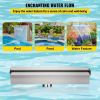 VEVOR Pool Fountain Stainless Steel Pool Waterfall 11.8" x 4.5" x 3.1"(W x D x H) with LED Strip Light Waterfall Spillway with Pipe Connector Rectangu