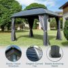 Outdoor Gazebo 10'x12', Permanent Hardtop Gazebo with Aluminum Frame for Patios Deck Backyard, Galvanized Steel Double Roof