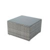 6 Pieces PE Rattan sectional Outdoor Furniture Cushioned Sofa set Grey Wicker, Dark Grey Cushion