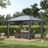 10' x 13' Patio Gazebo, Aluminum Frame, Outdoor Gazebo Canopy Shelter with Netting & Curtains, Garden, Lawn, Backyard and Deck, Gray