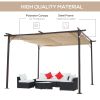 Outsunny 11.5' x 11.5' Outdoor Retractable Pergola Canopy, Metal Patio Shade Shelter for Backyard, Porch Party, Garden, Grill Gazebo, Beige