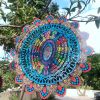 1pc 3D Hanging Wind Spinner Outdoor Decor For 3D Garden Wind Chimes Metal Yard Spinners 3D Stainless Steel Spinner Gifts Mandala 3D Spinner With 360¬∞