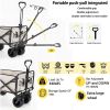 Wagon,Heavy Duty Garden Cart with All Terrain Wheels,Collapsible Folding Wagon Cart