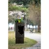 19.7x19.7x56.5" Large Outdoor Water Fountain with Light, Contemporary Calming Elegance Cement Water Feature