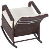 Outsunny Wicker Outdoor Rocking Chair, Patio Recliner with Adjustment Backrest