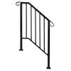 Artisasset Matte Black Outdoor 2-Step Iron Handrail