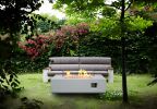 52 Inch Outdoor Concrete Propane gas rectangle Fire Pit table in Antique white color