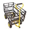 Wagon Cart Garden cart trucks make it easier to transport firewood Yellow+Black