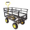 Wagon Cart Garden cart trucks make it easier to transport firewood Yellow+Black