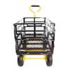 Wagon Cart Garden cart trucks make it easier to transport firewood Yellow+Black