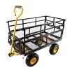 Wagon Cart Garden cart trucks make it easier to transport firewood Yellow+Black