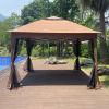 Outdoor 11x 11Ft Pop Up Gazebo Canopy With Removable Zipper Netting,2-Tier Soft Top Event Tent