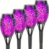 4/8/12pcs/pack Solar Outdoor Lights, 12LED Solar Torch Lights With Flickering Flame For Garden Decor