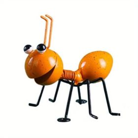 1pc, Metal Ant Ornament, Colorful Cute Insect, Garden Decor, Garden Lawn Decor, Wall Decor, Indoor Decor, Outdoor Decor (Color: Yellow)