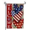 4th Of July Patriotism Linen Double Sided Garden Flag (12''x18''); Home Decor; Anniversary Independence Day Outdoor Decor; Yard Decor; Garden Decorati