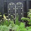 2 Pack Metal Garden Trellis 71" x 19.7" Rustproof Trellis for Climbing Plants Outdoor Flower Support Cream White