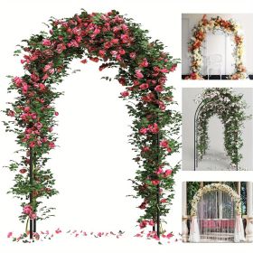 White Metal Garden Arbor Ideal for Climbing Plants, Outdoor Weddings, Garden Decoration, Bridal Party. Garden Arch Trellis for Patio/Backyard/Lawn (black: 1pc-94.5in*55in*14.9in)