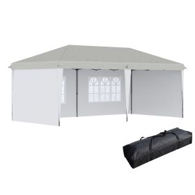 Outsunny 10' x 20' Pop Up Canopy Tent with 4 Sidewalls, Heavy Duty Tents for Parties, Outdoor Instant Gazebo with Carry Bag, for Outdoor, Garden (Color: as Pic)