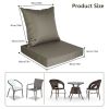 Outdoor Seat Cushion Set Waterproof Patio Furniture Cushion and Back Pillow Fade Resistant Deep Seat Set Chair Pad with Removable Cover for Chair Sofa