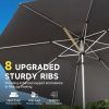 9FT Patio Umbrella, Outdoor Table Umbrella with Push Button Tilt and Crank, UV Protection Waterproof Market Sun Umbrella with 8 Sturdy Ribs for Garden