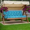 2-3 Seater Swing Cushion Waterproof Outdoor Swing Cushions Replacement Swing Bench Pads Chair Mat with Backrest 8 Tie Straps 59x43.3x3.9in for Patio F