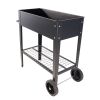 Aveyas Mobile Metal Raised Garden Bed Cart with Legs