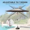 9FT Patio Umbrella, Outdoor Table Umbrella with Push Button Tilt and Crank, UV Protection Waterproof Market Sun Umbrella with 8 Sturdy Ribs for Garden