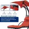 Hanging Chaise Lounger with Removable Canopy, Outdoor Swing Chair with Built-in Pillow