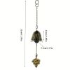 1pc, Creative Japanese Cast Iron Wind Chime Hanging Decoration, Metal Retro Hanging Leaf Bell, Balcony Outdoor Garden Hanging Decoration