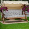 2-3 Seater Swing Cushion Waterproof Outdoor Swing Cushions Replacement Swing Bench Pads Chair Mat with Backrest 8 Tie Straps 59x43.3x3.9in for Patio F