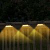 4Pcs Solar Powered LED Step Lights Outdoor IP55 Waterproof Dusk To Dawn Sensor Fence Lamps