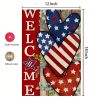 4th Of July Patriotism Linen Double Sided Garden Flag (12''x18''); Home Decor; Anniversary Independence Day Outdoor Decor; Yard Decor; Garden Decorati