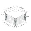 10x10 Outdoor Patio Gazebo Canopy Tent With Ventilated Double Roof And Mosquito net(Detachable Mesh Screen On All Sides); Suitable for Lawn;  Garden;